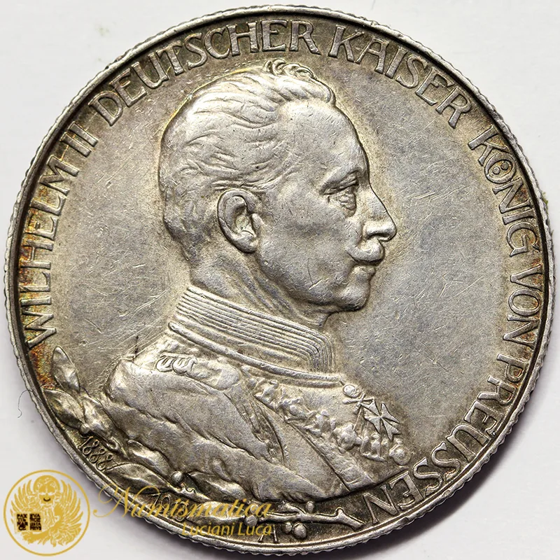 Germania PRUSSIA 2 Marchi 1913 Guglielmo II Spl #4807