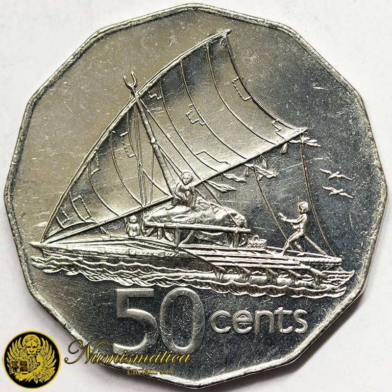 FIJI 50 CENTS 2000 Sailing canoe §202