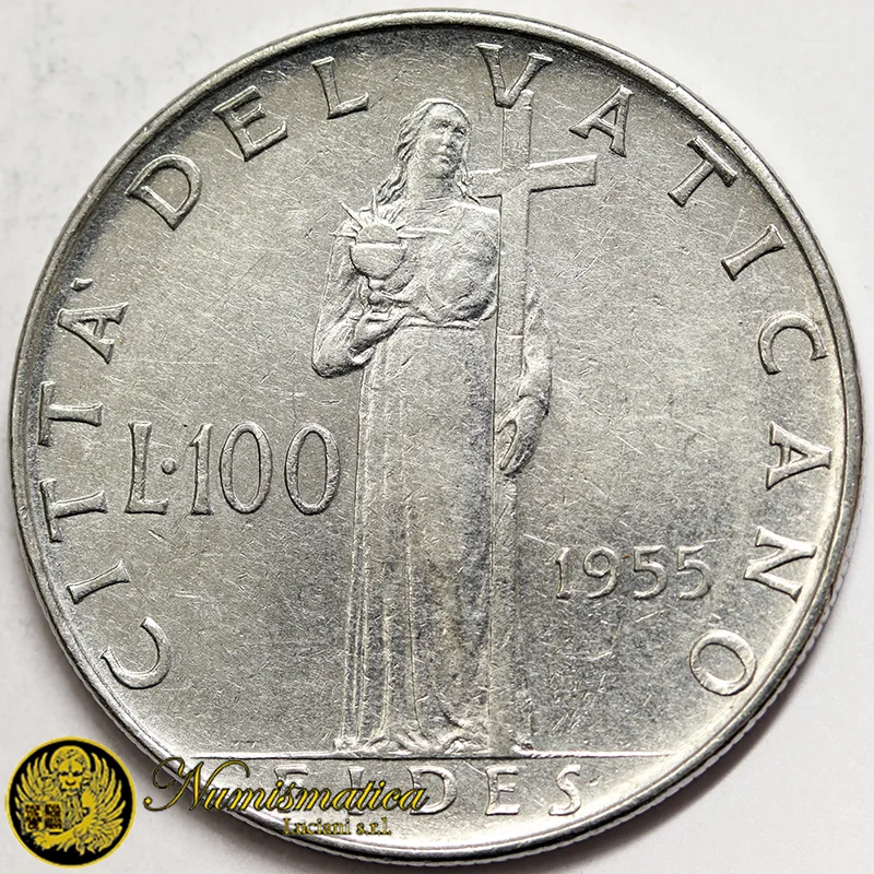 VATICANO 100 Lire 1955 Pio XII §495