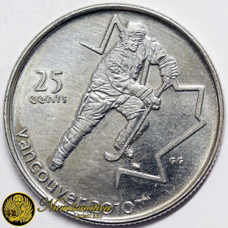 CANADA 25 CENTS 2007 VANCOUVER 2010 HOCKEY §628