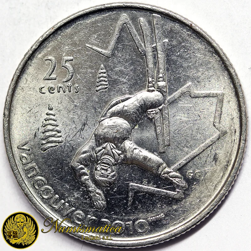 CANADA 25 CENTS 2008 sci acrobatico VANCOUVER 2010 §632