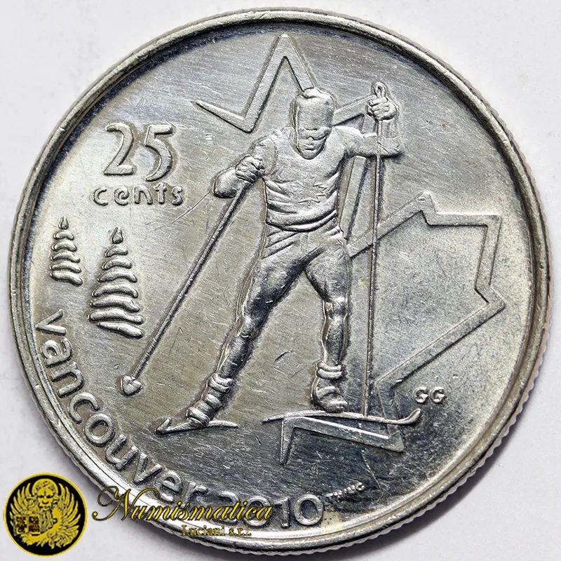 CANADA 25 CENTS 2009 SCI DI FONDO VANCOUVER 2010 §634