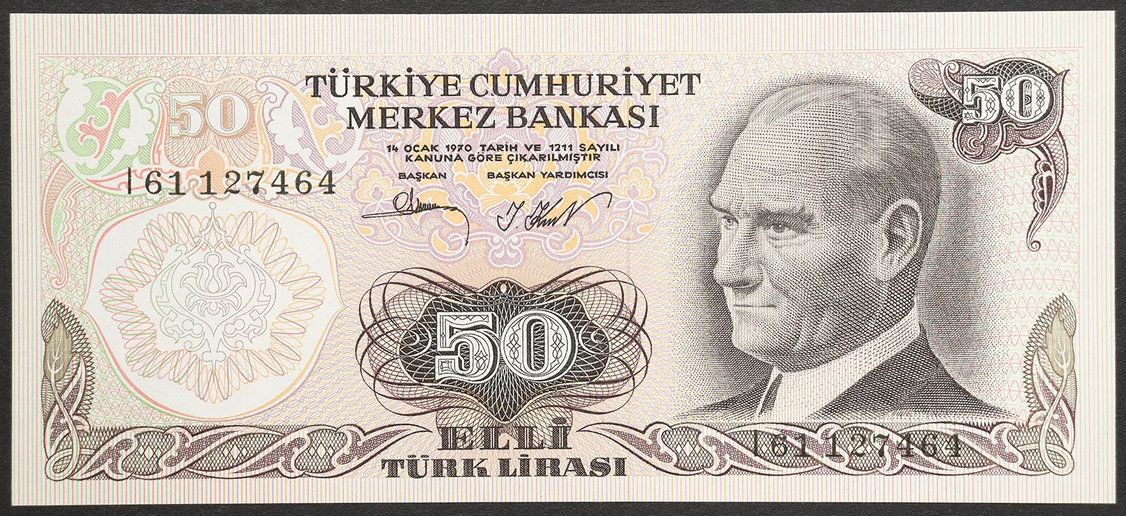 TURCHIA 50 Lira 1970 Fds Pick#188 #B636