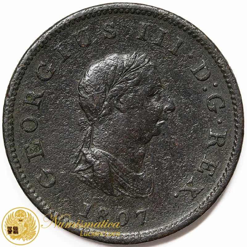 GRAN BRETAGNA 1/2 Penny 1807 Giorgio III #4902