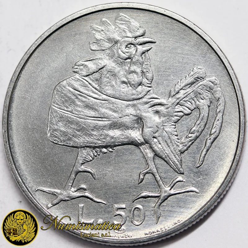 SAN MARINO 50 LIRE 1974 GALLO ROOSTER Fdc §671