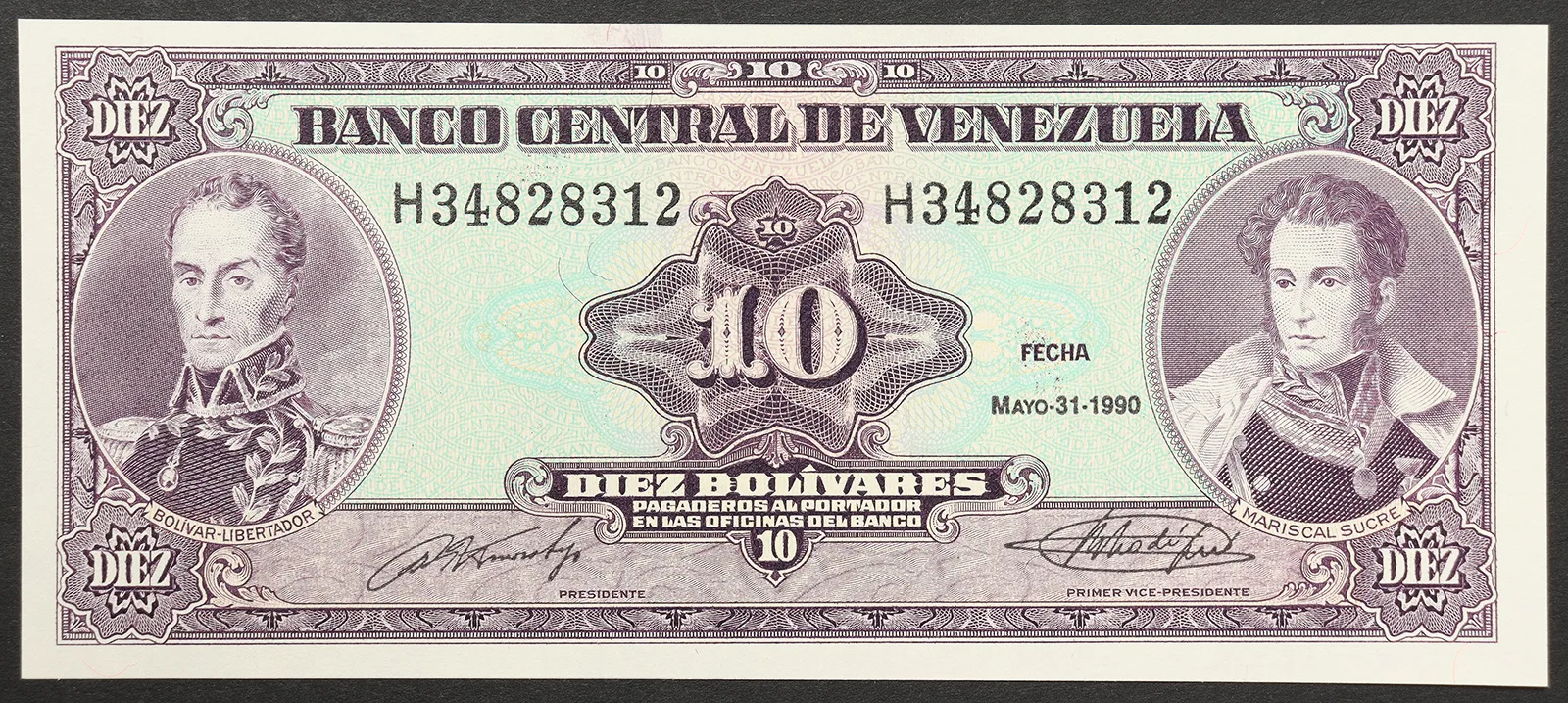 Venezuela 10 Bolivares 1990 FDS Pick#61b #B726