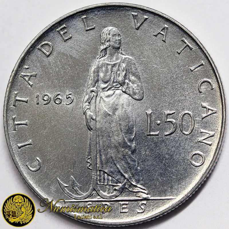 VATICANO 50 LIRE 1965 PAOLO VI An. III Q.Fdc §816