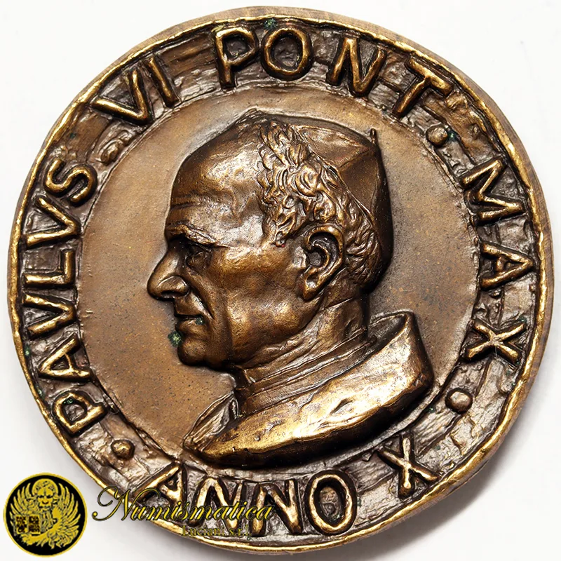 Medaglia Paolo VI An. X 1972 opus A. Berti Ø 44,5 mm Bronzo 49,45 gr §M55