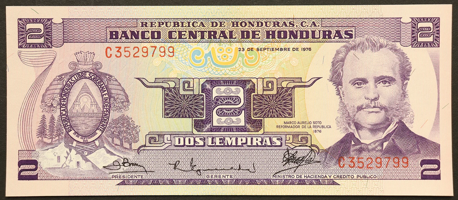 Honduras 2 Lempiras 1976 FDS Pick#61 #B910