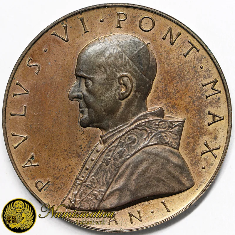 Medaglia Vaticano Paolo VI  Anno I 1963 Ø 44 mm Bronzo 30,12 gr §M69
