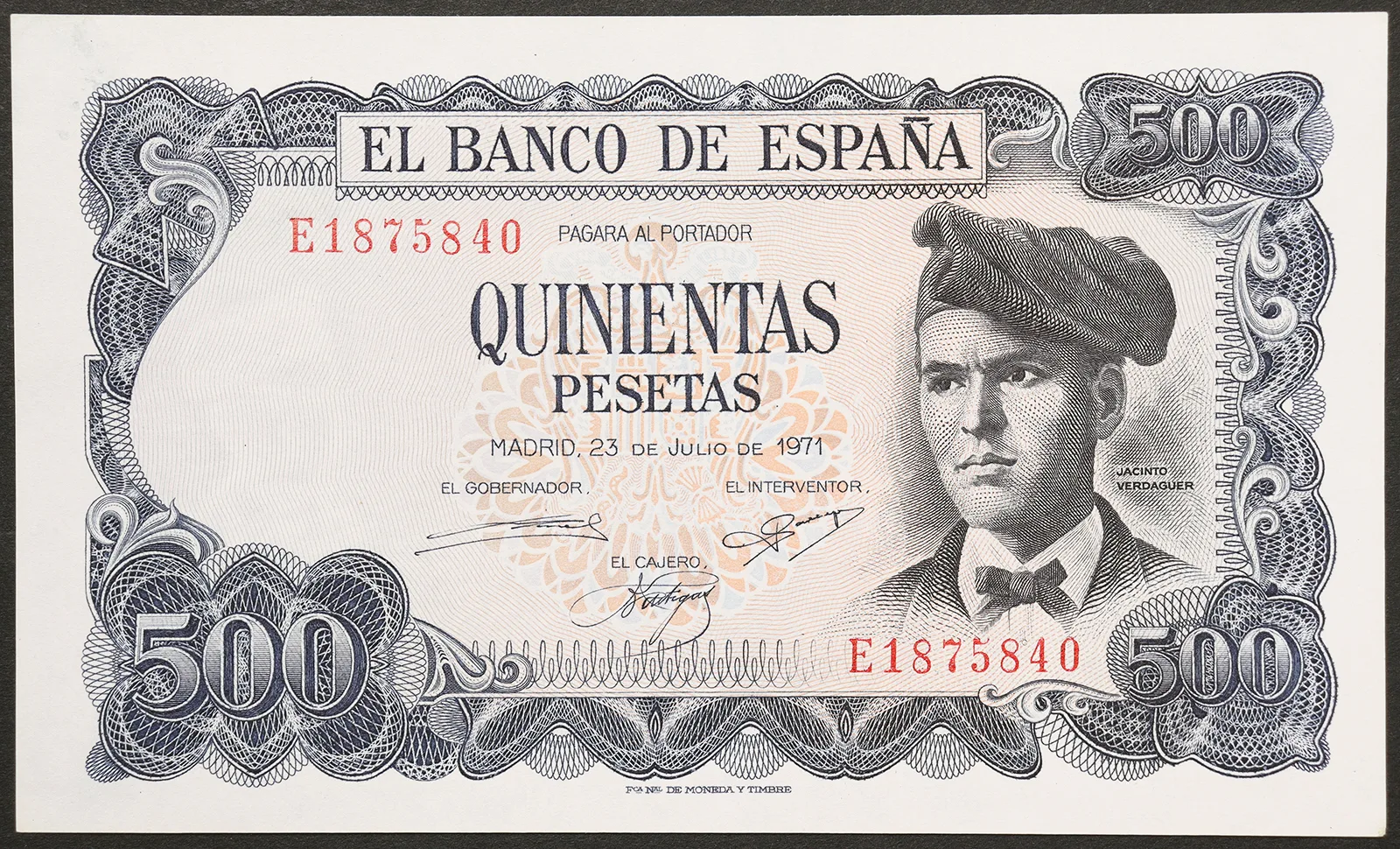 SPAGNA 500 Pesetas 1971 FDS Pick#153a #B925