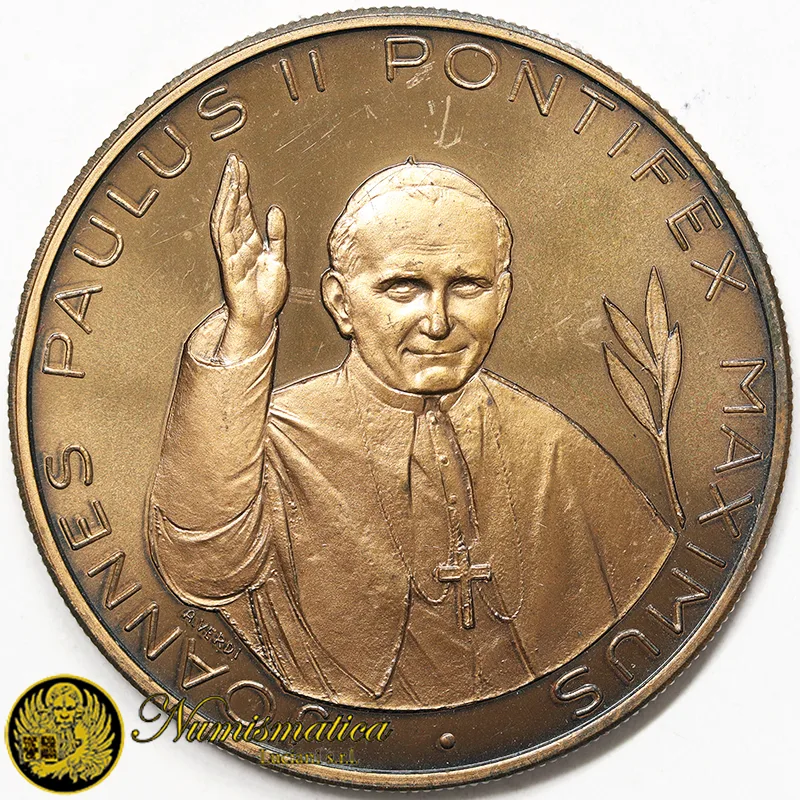 Medaglia Giovanni Paolo II Viaggi Internazionali Opus A. Verdi Ø 40 mm Bronzo 23,80 gr §M85