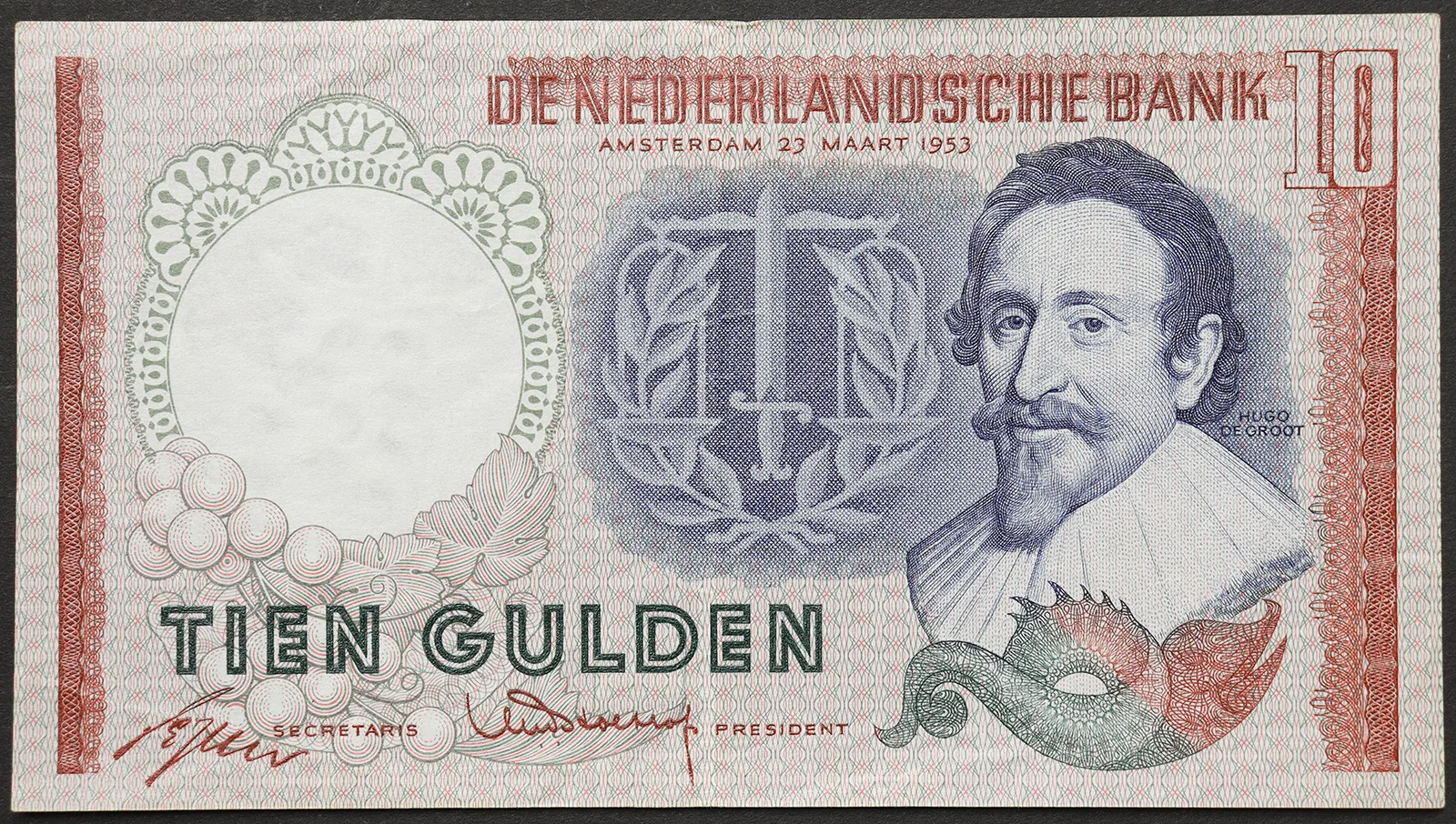 OLANDA 10 Gulden 1953 SPL Pick#85 #B1062