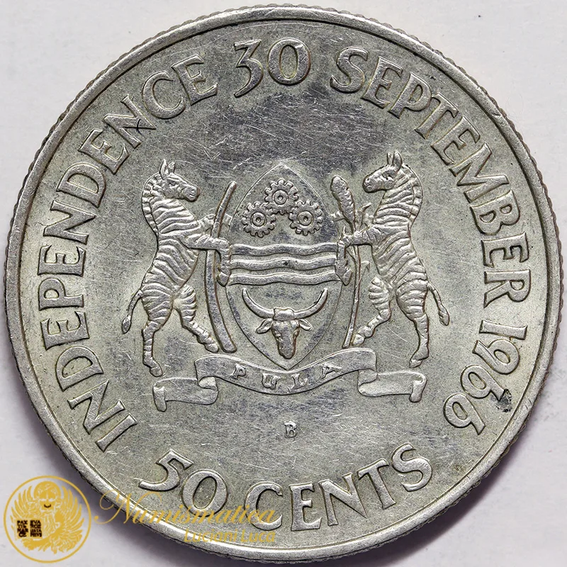 Botswana 50 Cents 1966 Seretse Khama argento #5002