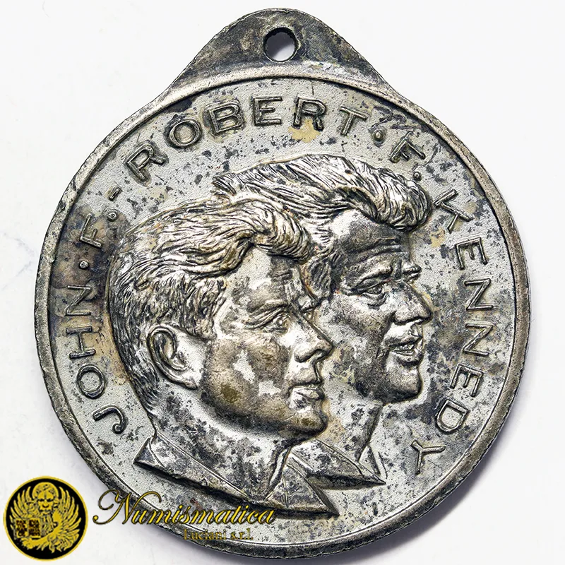 Medaglia GIOVANNI XXIII JOHN E ROBERT KENNEDY Ø 33 mm Metallo bianco 15,60 gr §M203