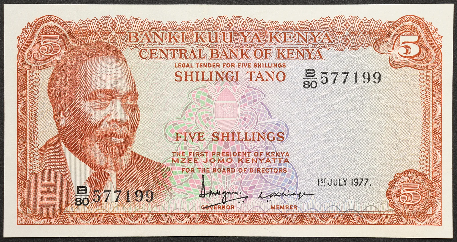 KENYA 5 Scellini 1977 SPL Pick#11d #B1112