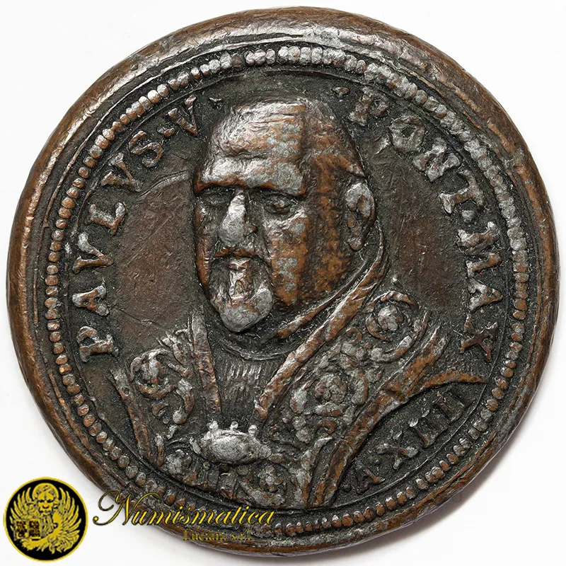 MEDAGLIA POSTUMA PAOLO V 1605-21 ANNO XIIII° RARA Ø 28 mm Bronzo 12,80 gr §M205
