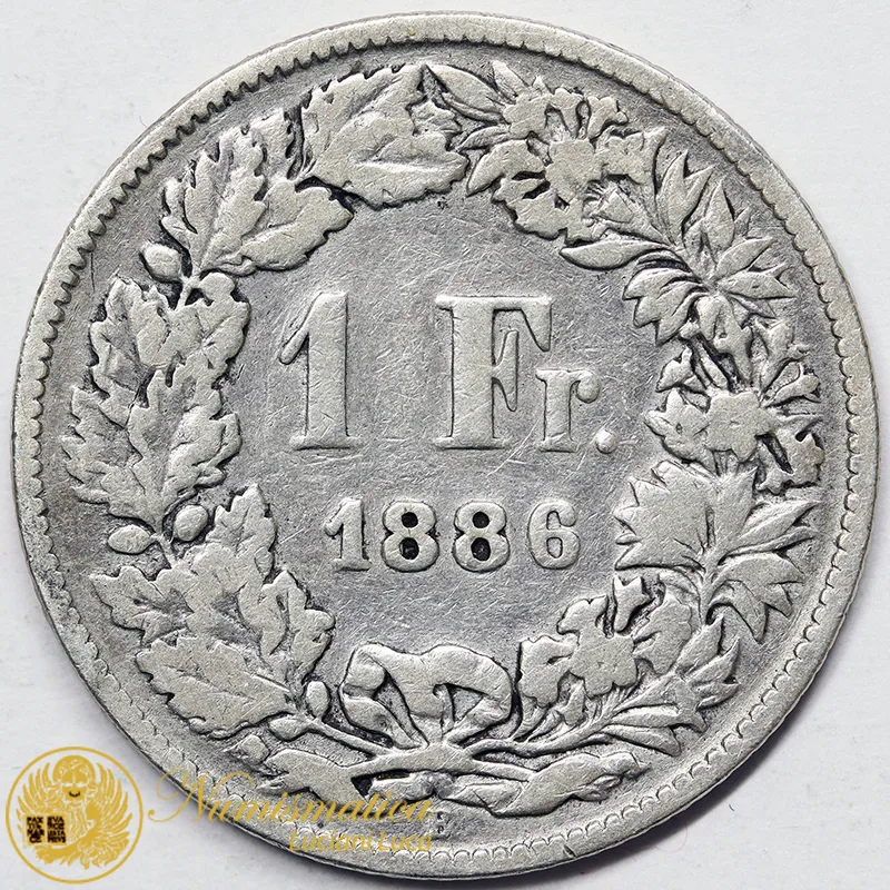 Svizzera 1 Franco 1886 B argento MB #5040