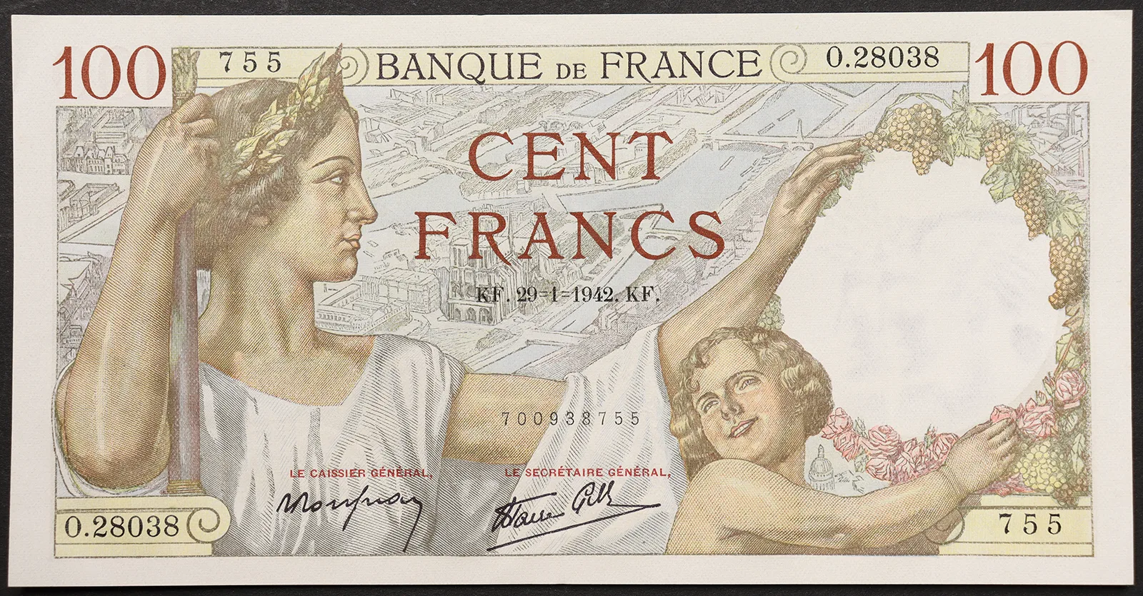 FRANCIA 100 Franchi 29-01-1942 FDS Pick#94 #B1297