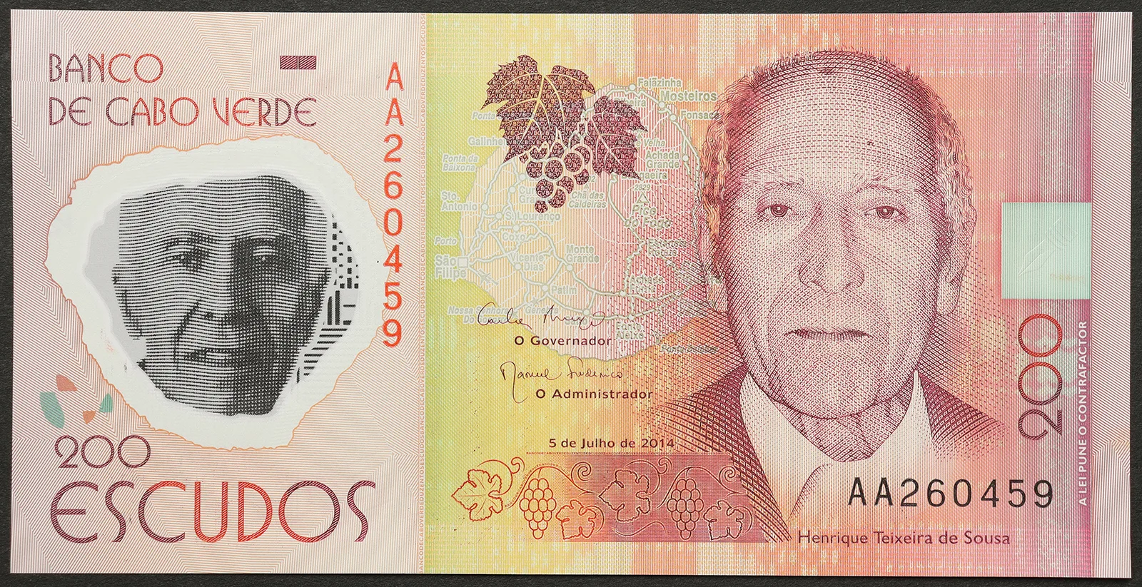 CAPO VERDE 200 Escudos 2014 FDS  Pick#71a Polimero #B1464