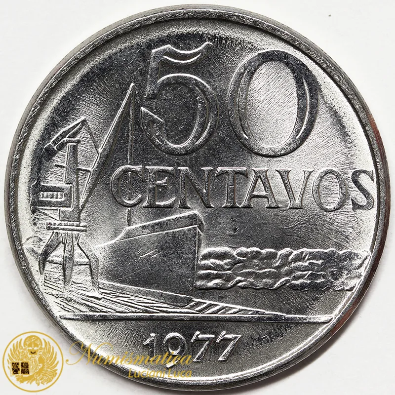 BRASILE 50 CENTAVOS 1977 FREIGHTER #5065