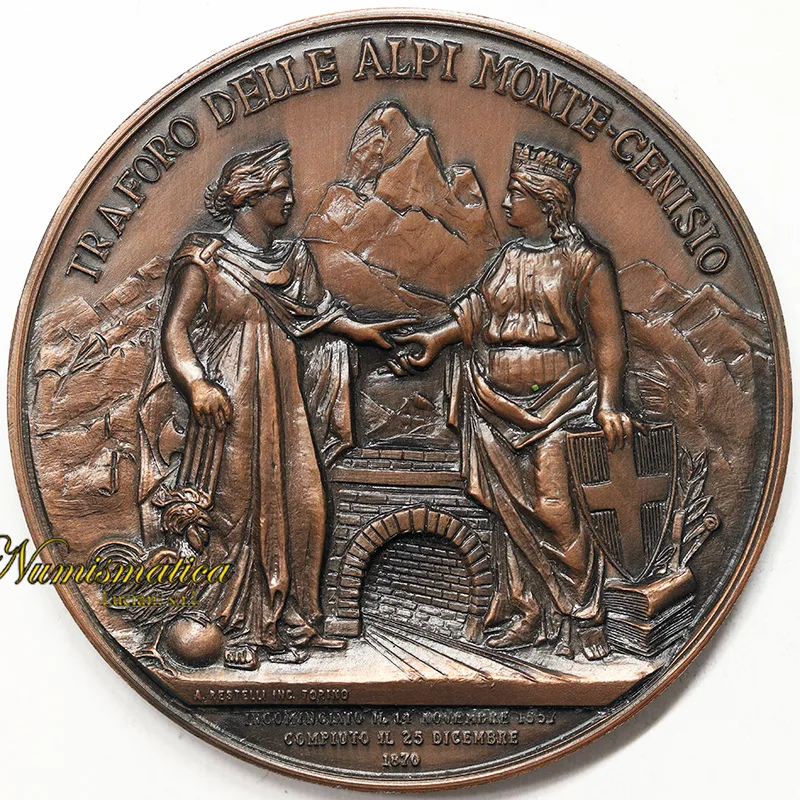 Medaglia COMMEMORATIVA TRAFORO DELLE ALPI MONTE CENISIO 1963-73 §M298