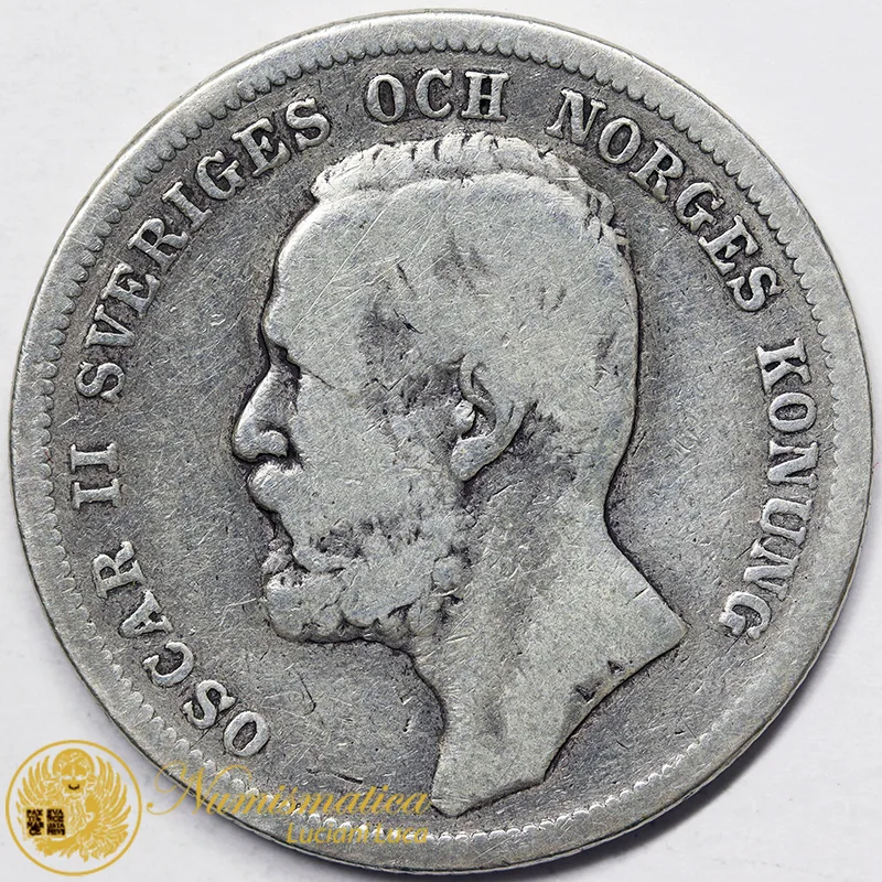 SVEZIA 1 Corona 1898 EB Oscar II argento #5091