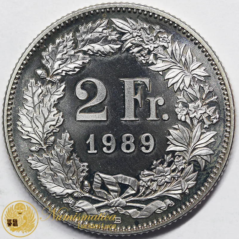 Svizzera 2 Franchi 1989 #5096