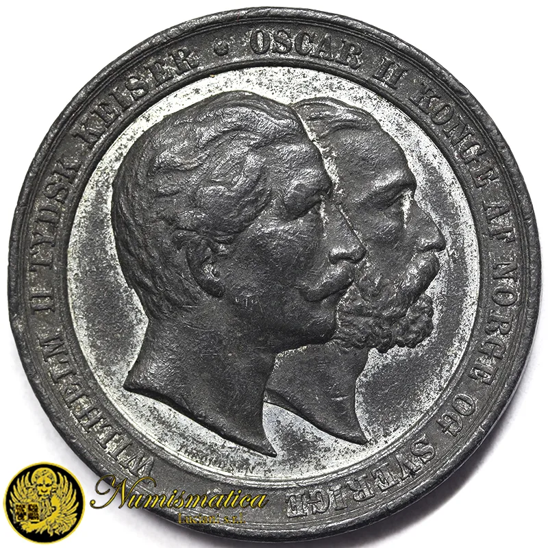 Medaglia Imperatore Guglielmo II di Prussia e Oscar II di Svezia #MD769