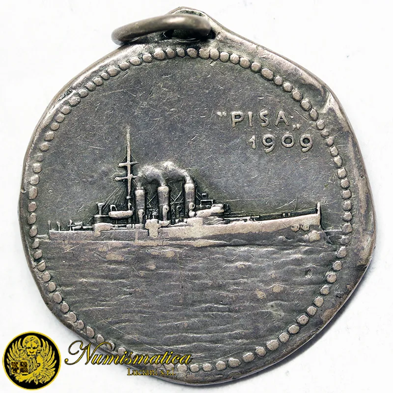 Medaglia Regia Nave PISA 1909 Argento #MD791