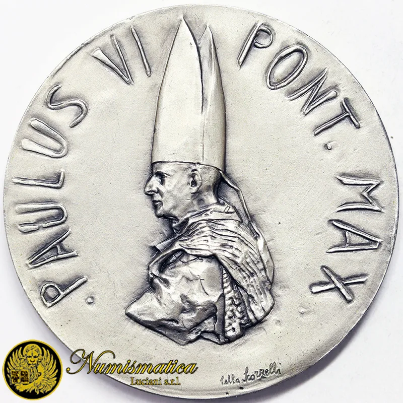 Medaglia PAOLO VI Seconda Sessione CONCILIO VATICANO II 1963 Opus Senesi/Scorzelli Ø 44 mm Argento 800 45,00 gr #MDS41