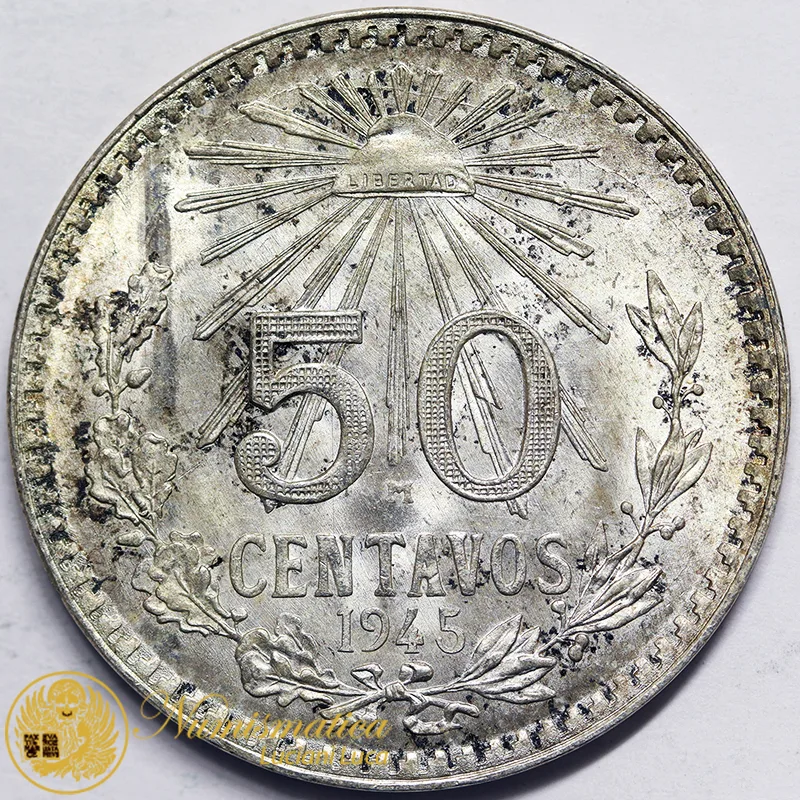 MESSICO 50 CENTAVOS 1945 ARGENTO #5151