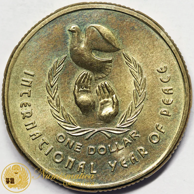 AUSTRALIA 1 DOLLARO 1986 INTERNATIONAL YEAR OF PEACE #5172