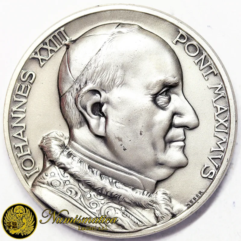 Medaglia Giovanni XXIII° 1958 Armetta Papale opus AFFER Ø 37 mm Metallo bianco 23,60 gr #MD1476