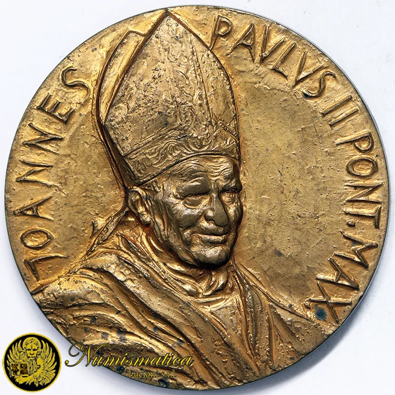 MEDAGLIA GIOVANNI PAOLO II STORIA CHIESA XX° SECOLO opus Rudelli Ø 50 mm Bronzo 62,90 gr #46