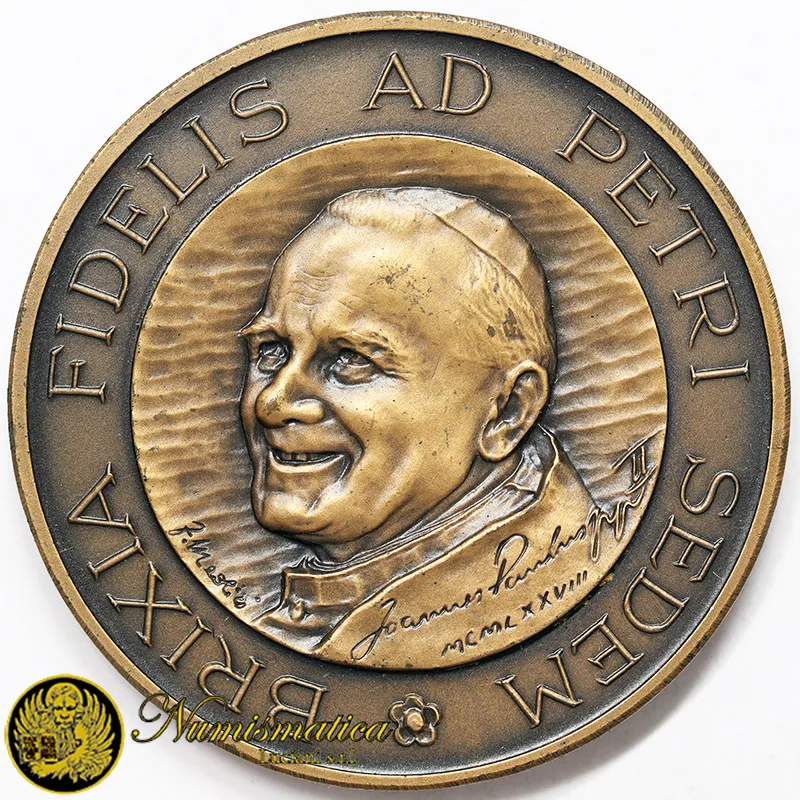 Medaglia Giovanni Paolo II Omaggio Brescia opus Medici Ø 40 mm Bronzo 34,00 gr #57