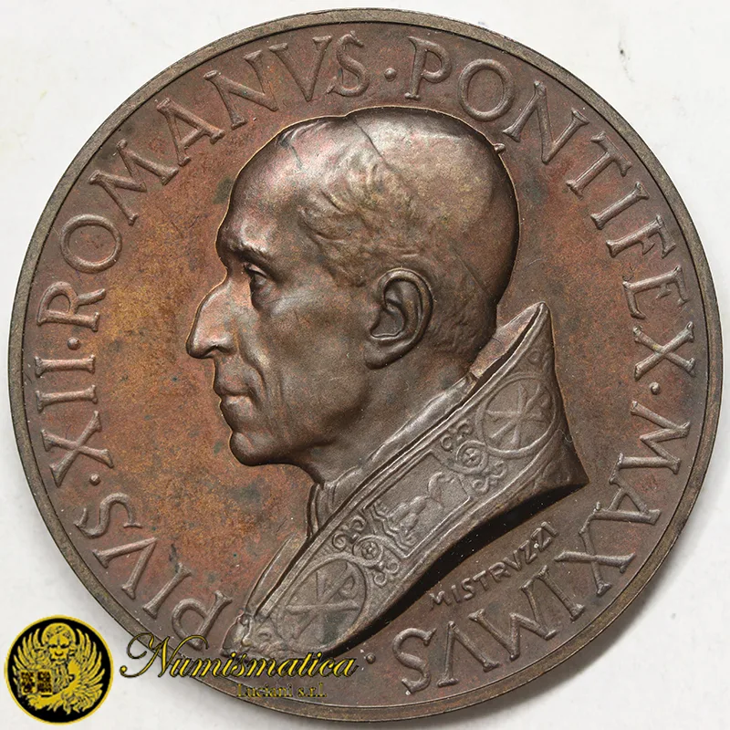 Medaglia Papa Pio XII Anno Santo 1950 Porta Santa Ø 44 mm Bronzo 36,00 gr #152