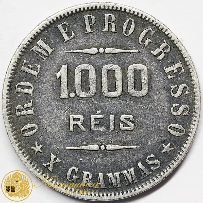 BRASILE 1000 REIS 1908 ARGENTO #5260