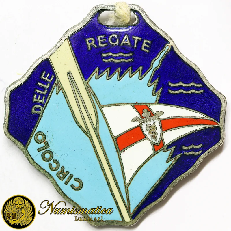 Medaglia Circolo delle Regate 11° Milano Gaggiano 1950 argento con smalti #263