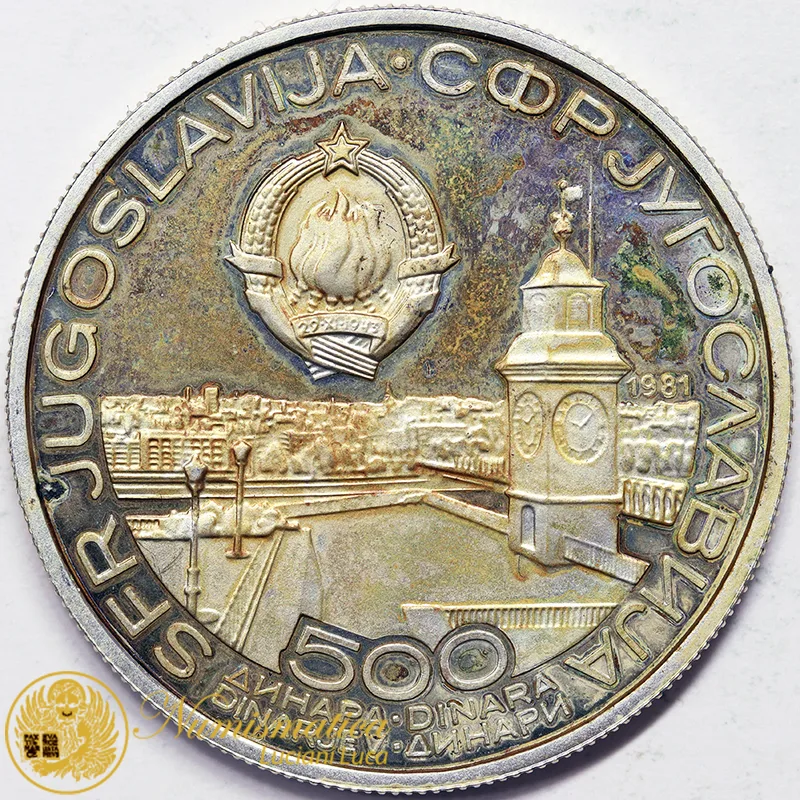 JUGOSLAVIA 500 DINARA 1981 argento #5353