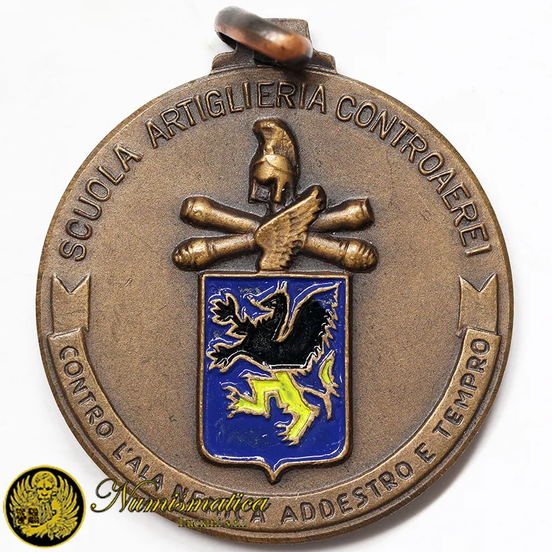 MEDAGLIA SCUOLA ARTIGLIERIA CONTROAEREI con smalti #624
