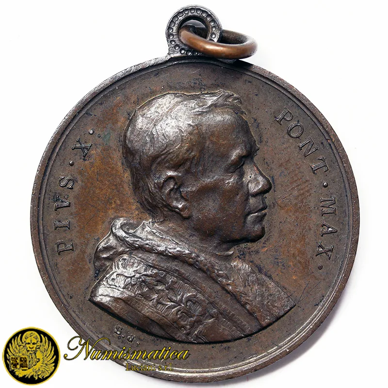 Medaglia Pio X Immacolata Concezione Ø 32 mm Bronzo 14,75 gr #656