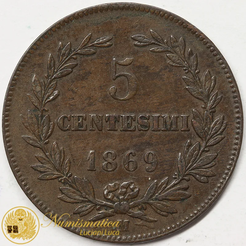 SAN MARINO 5 Centesimi 1869 #5690