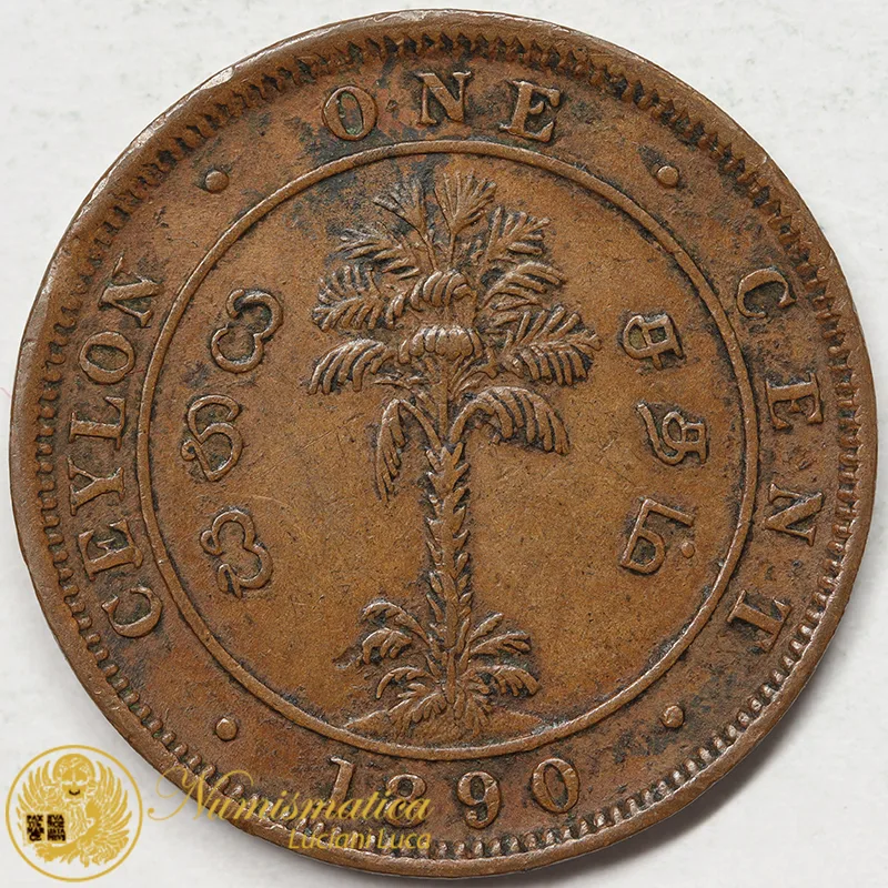 CEYLON 1 Cent 1890 #5709