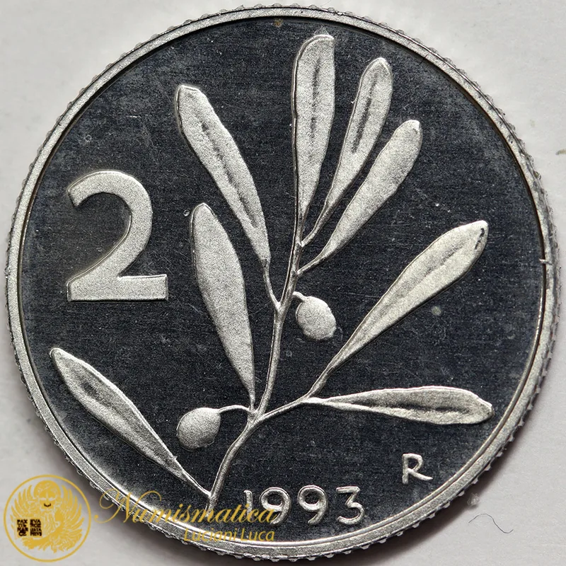 ITALIA 2 LIRE 1993 PROOF #5726