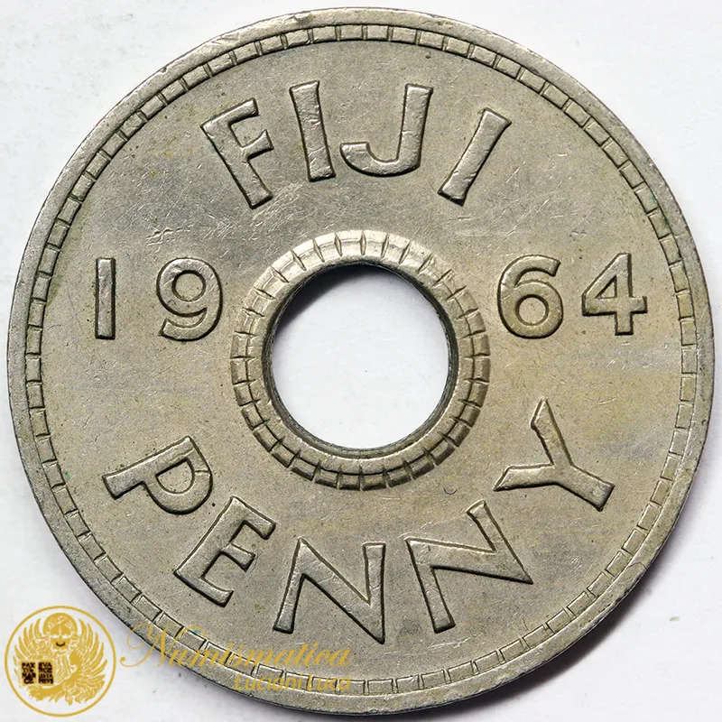 FIJI 1 PENNY 1964 Elisabetta II #5735