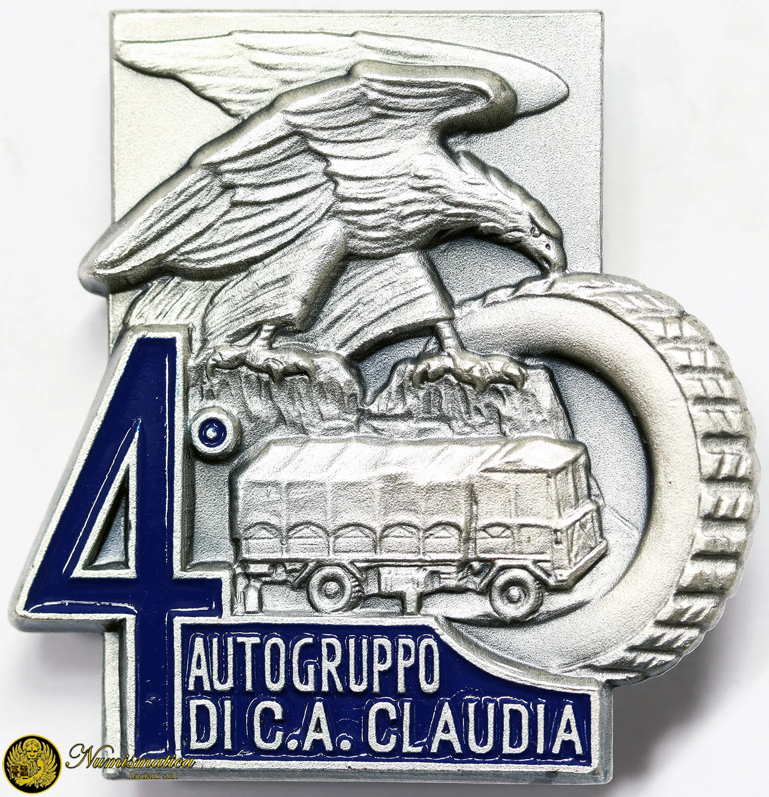 Distintivo 4° Gruppo Corpo d’Armata Claudia 1976/1982 con smalti 36×38 mm #MDS166