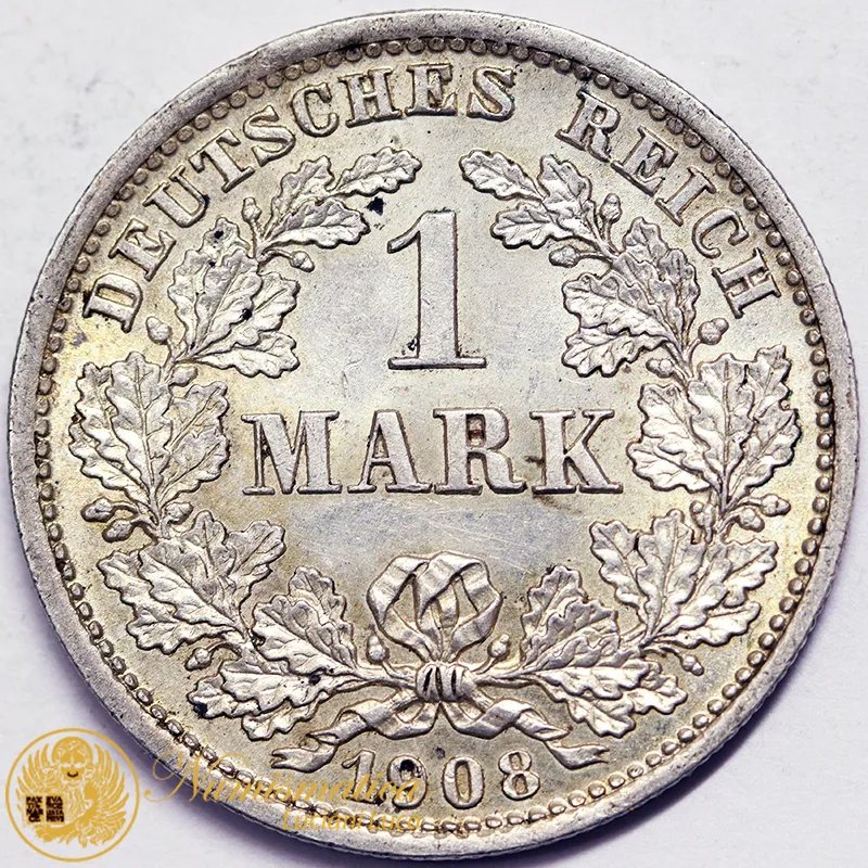 GERMANIA 1 Marco 1908 D argento #5782