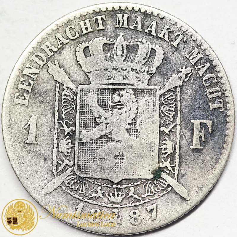 BELGIO 1 Franco 1887 argento #5788