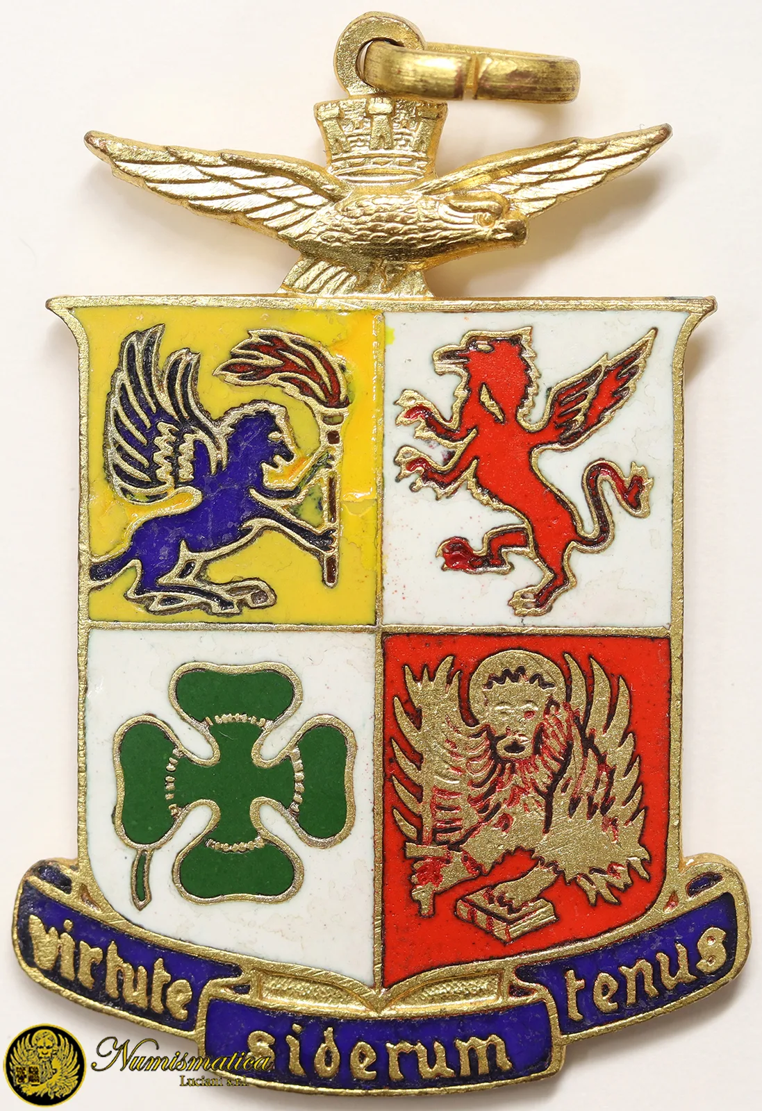 Medaglia Aeronautica Militare Italiana Virtute Siderum Tenus con smalti 27×40 mm #MDS211